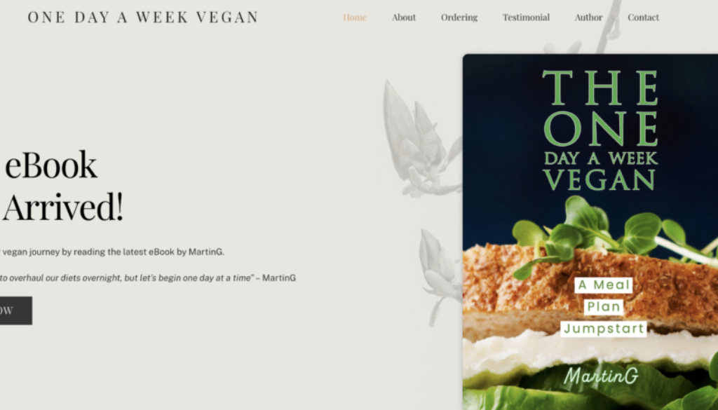 One Day a Week Vegan Site Image